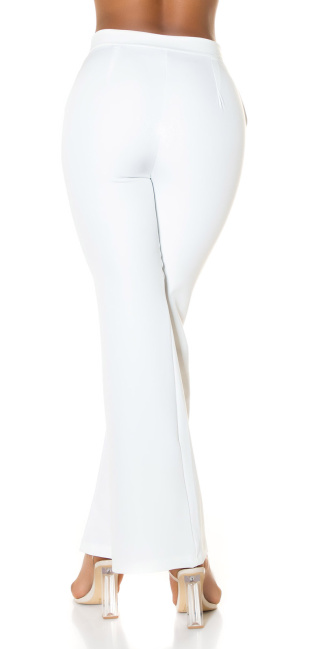 Elegante high-taille business style flared broek wit